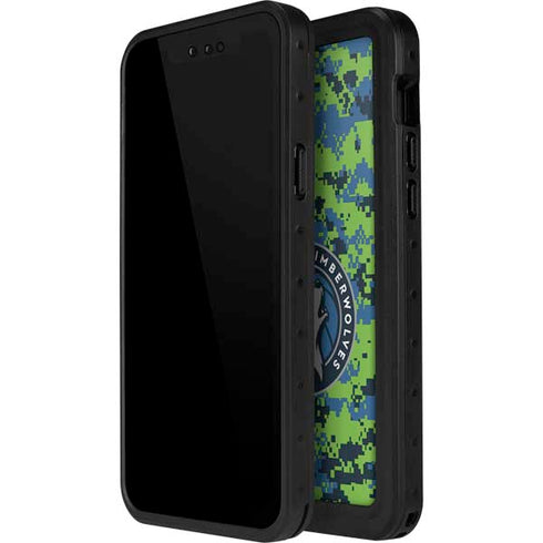 NBA Minnesota Timberwolves Digi Camo iPhone 15 Waterproof Case